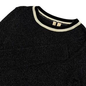 MOTH by Anthropologie Black Metallic Knit Long Sleeve Sweater‎ Top Women's XS